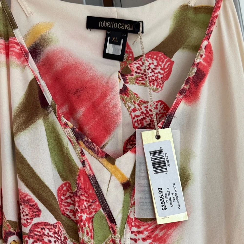 Roberto Cavalli Gorgeous Orchid Floral Sleeveless Gown NEW - Picture 8 of 15